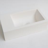 INK - Fontein Polystone Cilinder Zonder Kraangat Links - 400x220x100 mm - Mat Wit - thumbnail