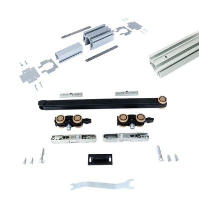 Xperta set 4m rail - alu - Plafond inbouw - Enkele deur - Dubbele softclose - inbouw auto fix