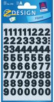 Avery Etiketten cijfers en letters 0-9, 2 blad, zwart, waterbestendige folie - thumbnail