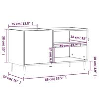 Platenkast 85x38x48 cm bewerkt hout bruin eikenkleur - thumbnail