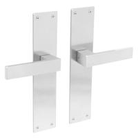 Deurkruk Amsterdam met schild 250x55x2mm blind rvs - thumbnail