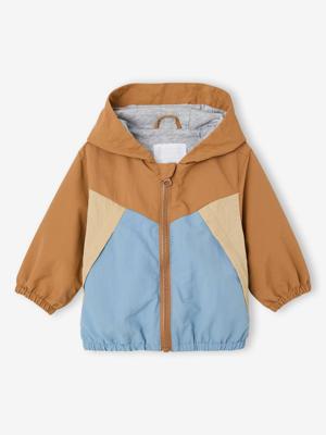 Windjack colorblock voor babyjongens karamel