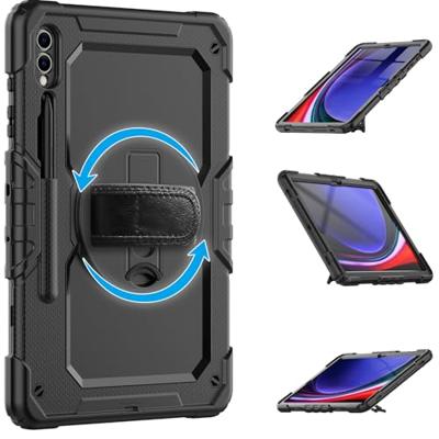 Casecentive Handstrap Pro Hardcase met handvat Galaxy Tab S9 zwart