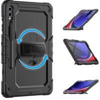 Casecentive Handstrap Pro Hardcase met handvat Galaxy Tab S9 Ultra zwart - thumbnail