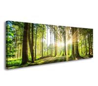 Schilderij - Bos, Groen, 120X40cm, 1luik - thumbnail