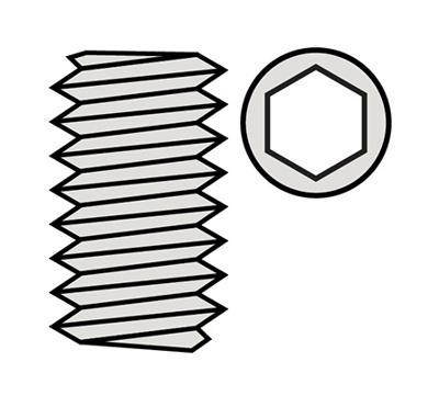 Stelschroef met binnenzeskant, M3X5, Inox (10st)