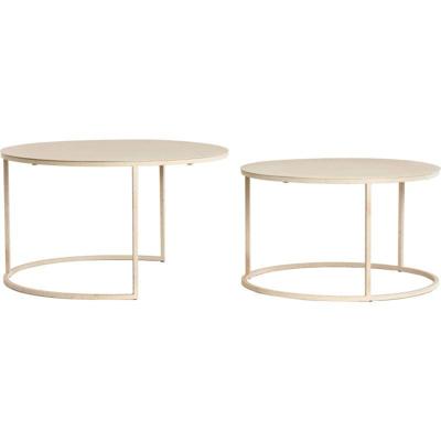 Salontafel Sadar Set van 2 Zand 65X38+75X42 Cm