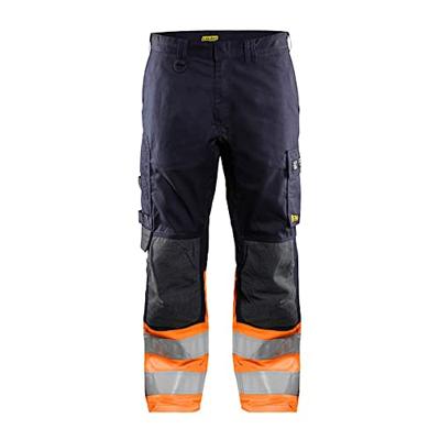 Blåkläder Multinorm inherent werkbroek 14891513 | Marineblauw/Oranje | Maat 54 - 7330509720615