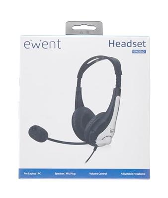 Hoofdtelefoon met microfoon Ewent EW3562 Zwart Zilverkleurig - thumbnail