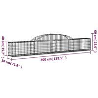 VidaXL Schanskorf gewelfd 300x30x40/60 cm gegalvaniseerd ijzer - thumbnail
