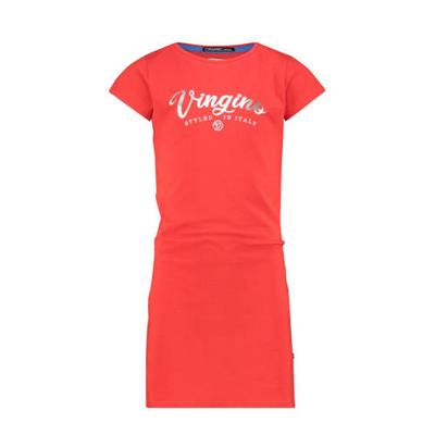 Vingino Essentials T-shirtjurk met logo rood Vingino Essentials T-shirtjurk met logo rood