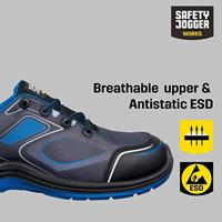 Safety Jogger Flow Laag S1P | Zwart/Blauw | Maat 39 - 5401033491394 - thumbnail