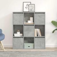 Boekenkast 89x24x101,5 cm bewerkt hout betongrijs - thumbnail