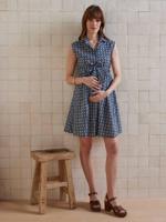 Mouwloze jurk met korte mouwen voor zwangerschap en borstvoeding marineblauw - thumbnail