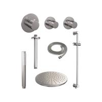 Brushed Edition thermostatische inbouw regendouche set met 30 cm douchekop en handdouche en RVS geborsteld PVD - thumbnail