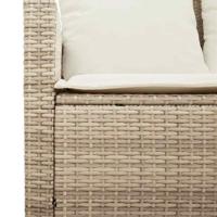 6-delige Loungeset met kussens poly rattan beige - thumbnail