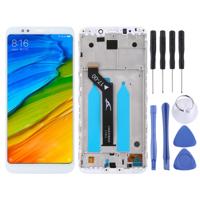 LCD-scherm en digitizer volledige assemblage met frame voor Xiaomi Redmi 5 plus (wit) - thumbnail