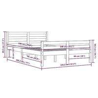 Bedframe massief hout grijs 140x190 cm - thumbnail