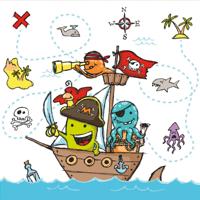 Papstar Servetten pirate crew 3-laags 33x33cm - thumbnail
