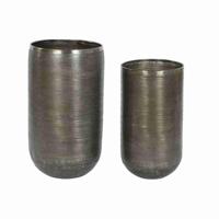 Plantenbakkenset Home ESPRIT Gouden Zilverkleurig Aluminium 34,5 x 36 x 63 cm - thumbnail