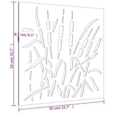VidaXL Wanddecoratie tuin grasontwerp 55x55 cm cortenstaal