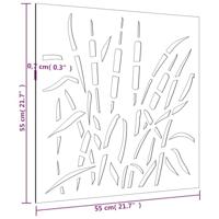 VidaXL Wanddecoratie tuin grasontwerp 55x55 cm cortenstaal - thumbnail