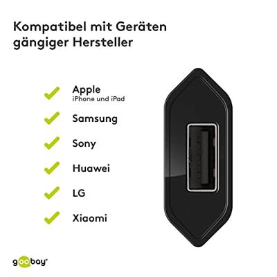 USB-A-adapter - USB-A-lader - 1 poorts - Slim - 1000mA - Zwart - thumbnail