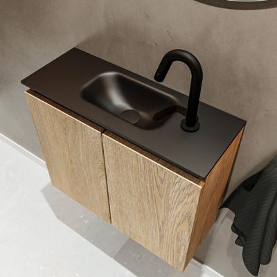 MONDIAZ TURE 60cm toiletmeubel washed oak. EDEN wastafel urban midden 1 kraangat