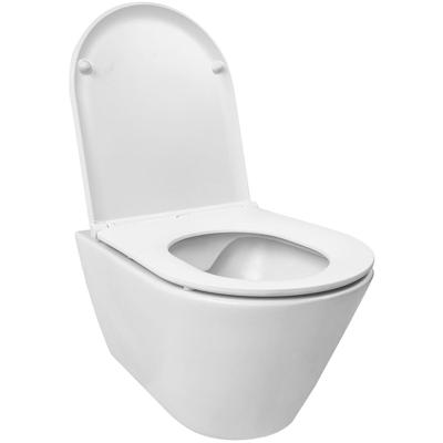 Wiesbaden Stereo Wandcloset Rimless met Flatline Toiletzitting - Softclose en Quick Release - Mat Wit