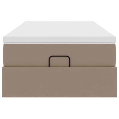 Ottoman bed met matras 90x190cm kunstleer cappuccinokleurig