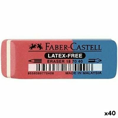 Gom Faber-Castell Blauw Rood (40 Stuks) Gom Faber-Castell Blauw Rood (40 Stuks)