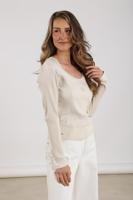 Nukus Lilia Top Ls Rib Nkf01039 T-shirt Lange Mouw 17 Off White - thumbnail