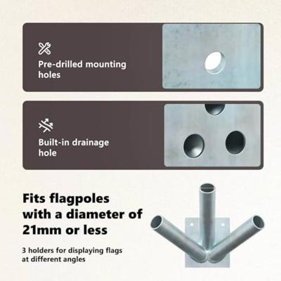 VidaXL Vlaggen mast houder zilver 10,5 x 7,5 x 0,2 cm staal