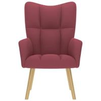 Relaxstoel stof wijnrood - thumbnail