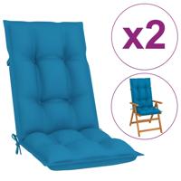 vidaXL Tuinstoelkussens 2 st 120x50x7 cm blauw - thumbnail