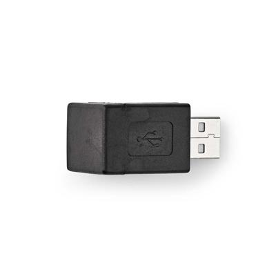 USB-A Adapter | USB 2.0 | USB-A Male | USB-A Female | 480 Mbps | Rond | Vernikkeld | PVC | Zwart | Envelop - thumbnail