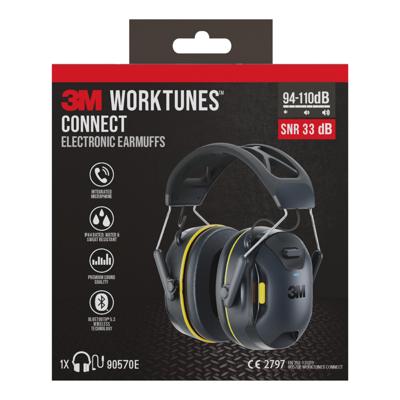 Oorkap 3m worktunes connect bluetooth zwart | 4 stuks