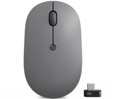 Lenovo Go USB-C Muis Draadloos, Radiografisch Optisch Grijs 5 Toetsen 2400 dpi