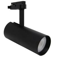Dimbare LED Railverlichting Track Spot 30W 1-Fase Rond 4000K Mat Zwart - thumbnail