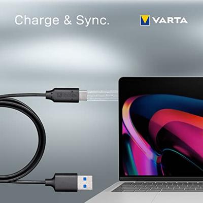 Varta Speed USB Type C laad- en datakabel (geschikt voor USB Type C, compatibel met apparaten zoals Macbook Pro, Samsung Galaxy,- Snellaadkabel synchronisatiekabel USB Type C kabel - lengte: 1 m)