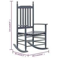 Schommelstoel met gebogen zitting hout grijs - thumbnail