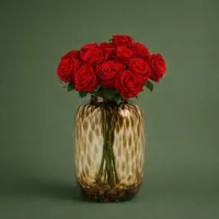 Zijden Boeket - 15 Rode Rozen - thumbnail