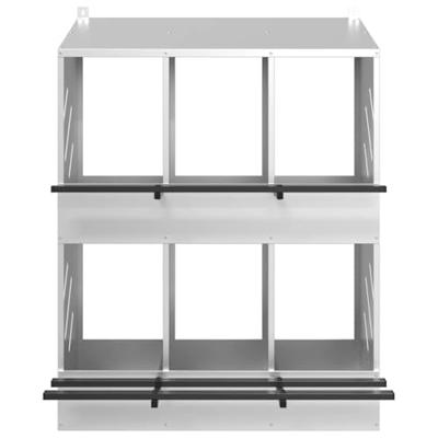 Kippennestkast met 6 vakken gegalvaniseerd metaal zilverkleurig