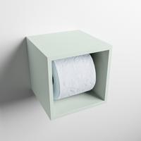 MONDIAZ Easy Toiletrolhouder CUBE 160 solid surface 16x16cm kleur Greey. Geschikt voor op en inbouw. - thumbnail