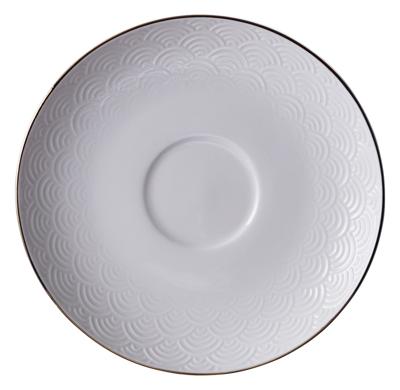 Porseleinen Onderzetter met Golvenpatroon - Nippon White - 250ml