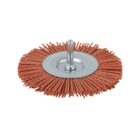 Wolfcraft Nylon-draadborstel | Rood | Ronde schacht | Ø100mm | 1 stuk - 8477000 - thumbnail