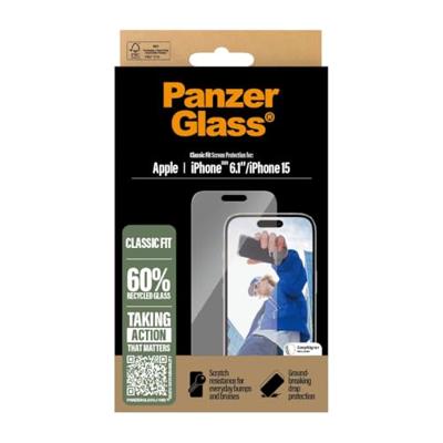 PanzerGlass Classic Fit 2873 Screenprotector (glas) Apple iPhone 16, iPhone 15 1 stuk(s) Anti-vingerafdruk, Krasvast