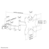 Neomounts fl40-450bl12 screen pole clamp/truss mount, 3 pivot, 23" - 42", 25kg, 200x200mm - thumbnail