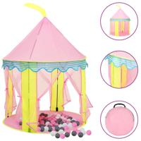 VidaXL Kinderspeeltent met 250 ballen 100x100x127 cm roze - thumbnail