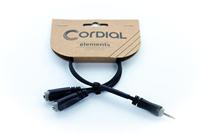 Cordial 14883 Jackplug Audio Y-adapter [1x Jackplug male 3,5 mm - 2x Jackplug female 3,5 mm] 0.30 m Zwart PVC-mantel, Tweelingkabel - thumbnail